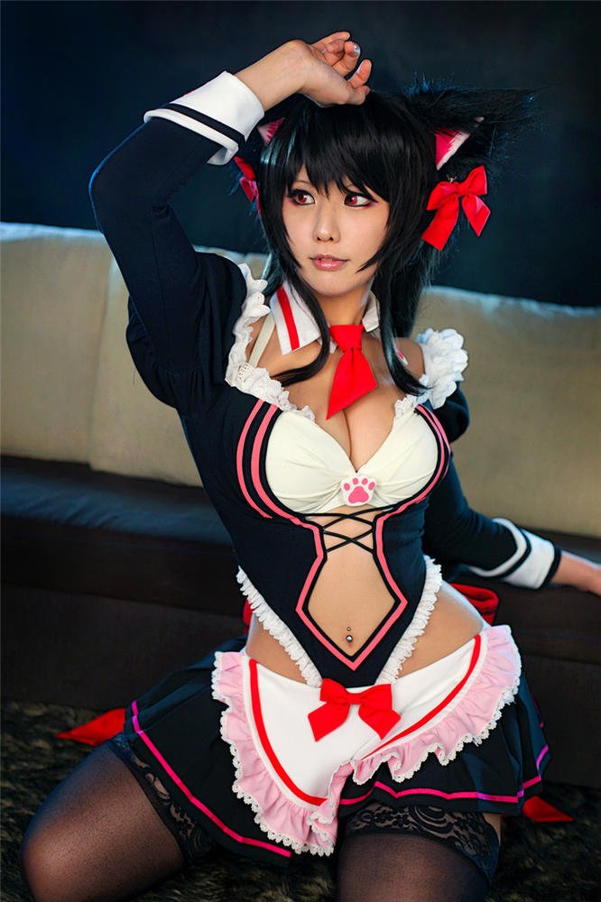 螺旋貓爆乳女僕Cosplay曝光！附送學生制服誘惑！
