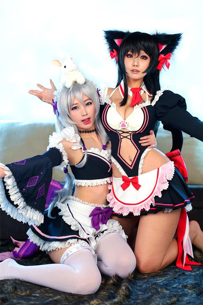 螺旋貓爆乳女僕Cosplay曝光！附送學生制服誘惑！