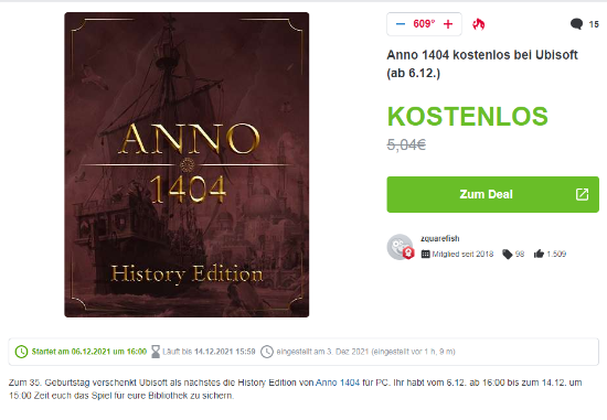 傳Ubisoft 35週年活動免費遊戲《Anno 1404：歷史版》
