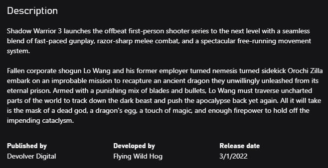 《Shadow Warrior3》將於3月1日發行 預購包有皮膚
