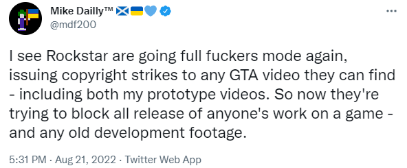 中流彈 GTA前開發者稱受到《GTA 6》官方版權警告