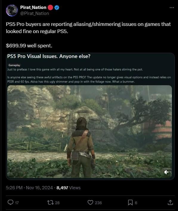 PS5 Pro 畫面異常引熱議 60FPS 模式引發光影抖動 PSSR技術被質疑