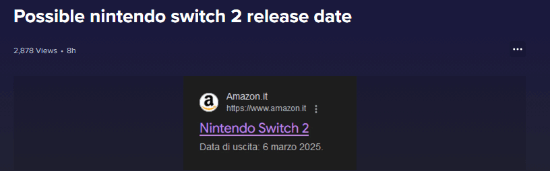 Switch 2 發售日曝光？義大利亞馬遜或透露 2025 年 3 月上市日期