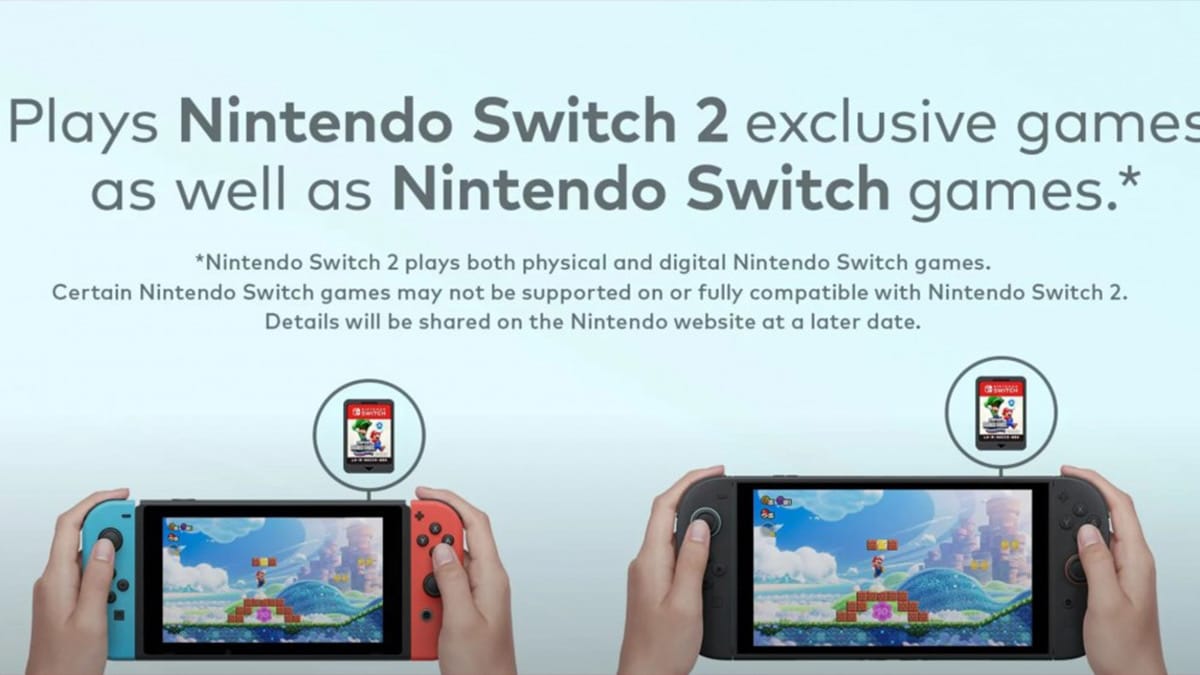 任天堂警告：部分Switch遊戲不相容於Switch 2主機