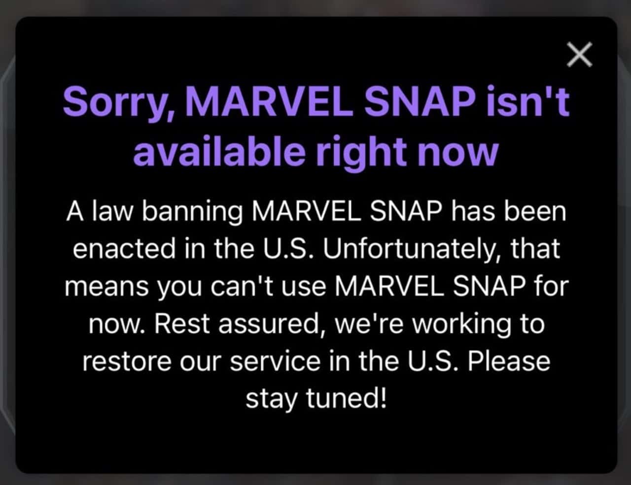 TikTok 禁令波及《Marvel Snap》於美國下架