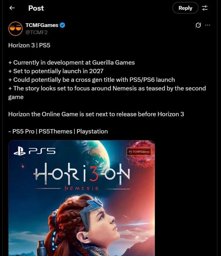 TCMGGames 透露，《Horizon》多人遊戲並未中止