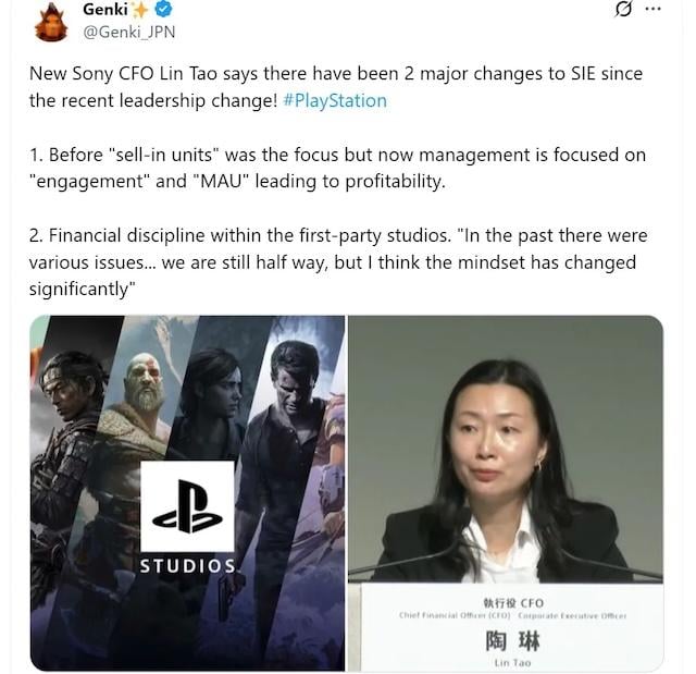  Sony財務主管表示新領導層重視財務紀律與用戶參與度　不再單看銷量表現