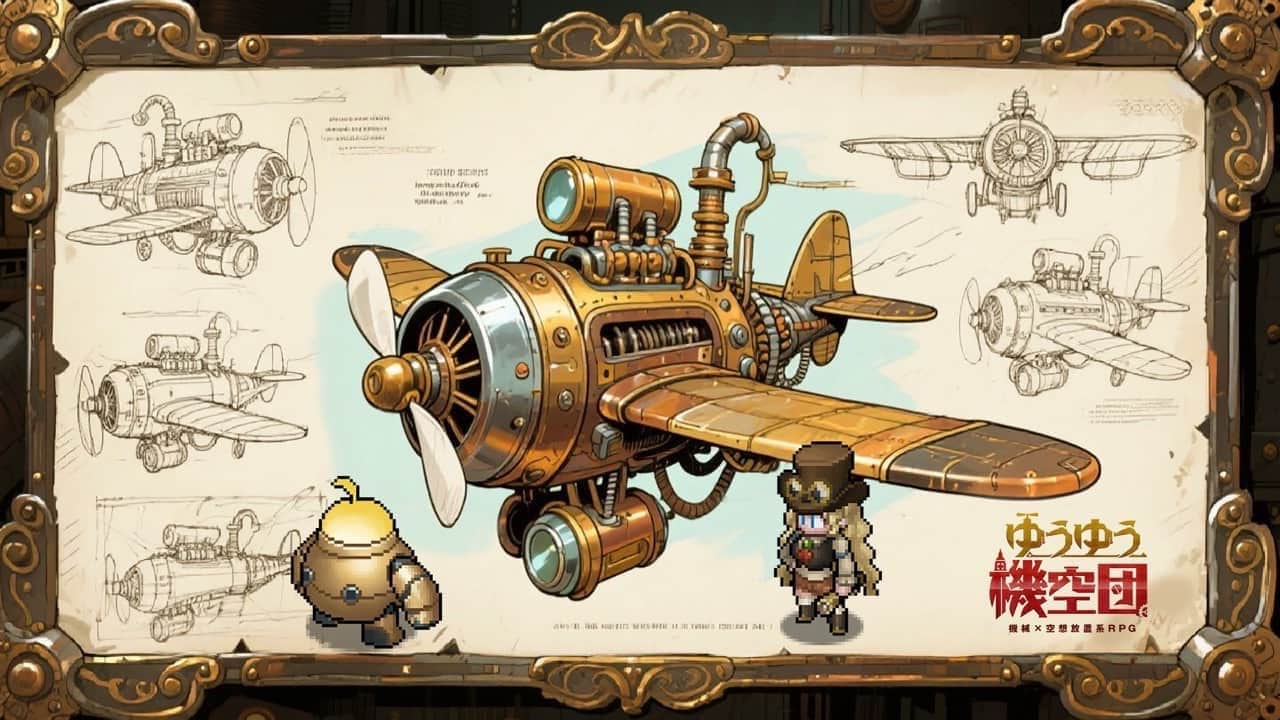放置系RPG《ゆうゆう機空団》今夏推出　蒸氣龐克奇幻冒險即將展開