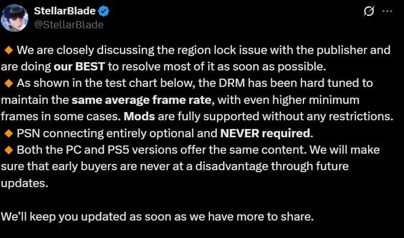 《劍星》PC版遭地區封鎖　Shift Up正與Sony協商解決問題