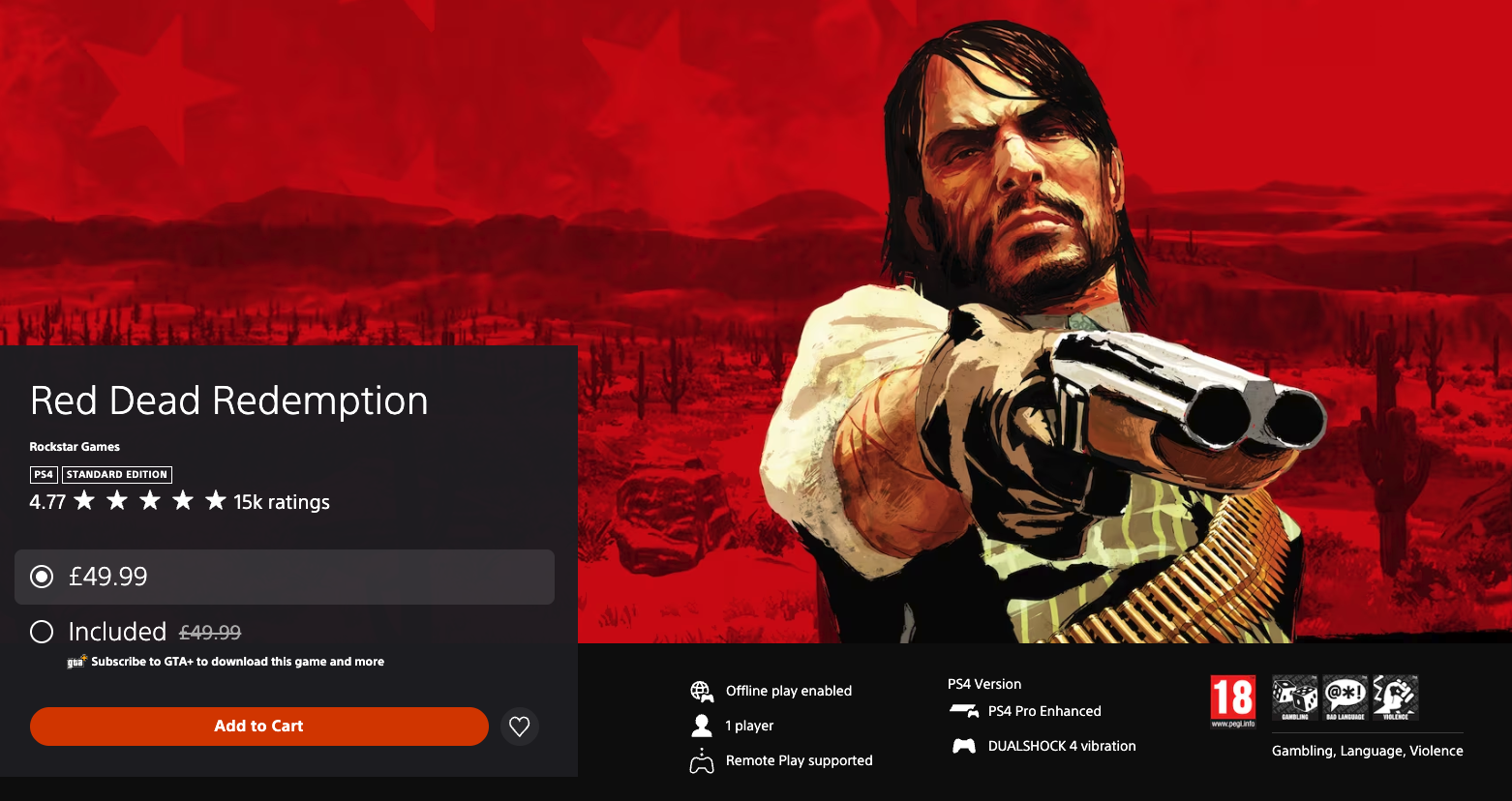 Rockstar 靜靜地為《Red Dead Redemption》系列加價　英國加幅達港幣 150 元