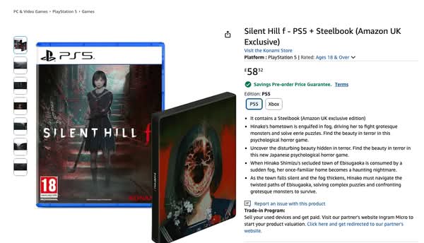 《Silent Hill f》英國 Amazon 獨家預購鐵盒公開 粉絲期待不再翻車