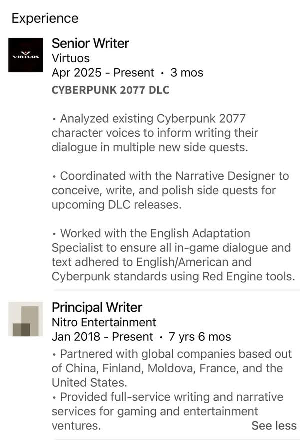 傳聞指《電馭叛客2077》或有全新DLC開發中　疑似外包人員簡歷洩密