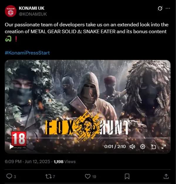 《潛龍諜影3 重製版》公開全新「Fox Hunt」模式　取代原版多人對戰引熱議