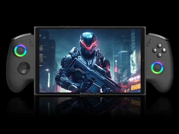  OneXPlayer X1 Mini 手提遊戲機配備高解像度 LTPS 顯示屏與可拆式控制器
