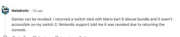 任天堂 Switch 2 主機更換驚現遊戲撤銷問題 玩家親述《瑪利歐賽車：世界》被移除經歷