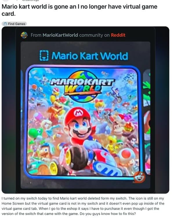 任天堂 Switch 2 主機更換驚現遊戲撤銷問題 玩家親述《瑪利歐賽車：世界》被移除經歷