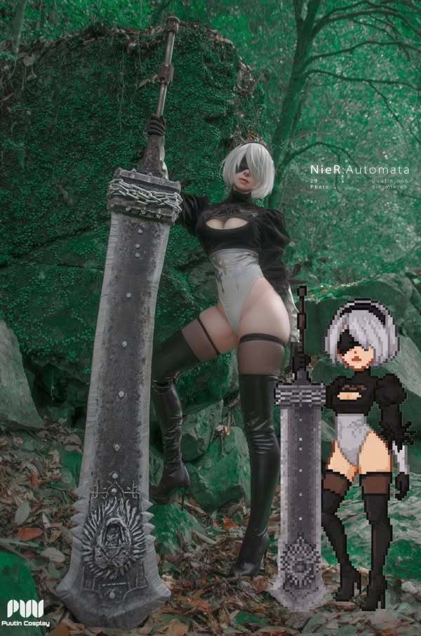 神還原《尼爾：自動人形》2B 美女 Coser puutin Cos 照片爆紅