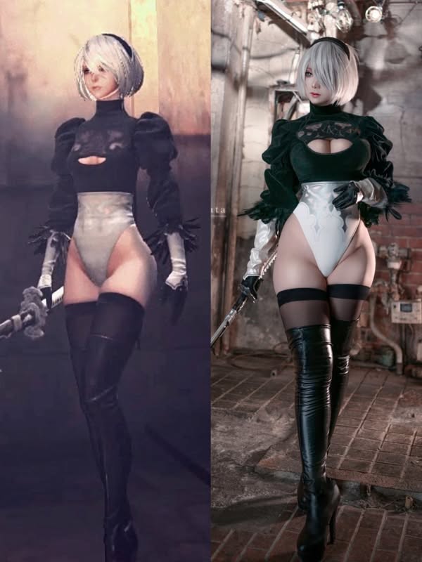 神還原《尼爾：自動人形》2B 美女 Coser puutin Cos 照片爆紅