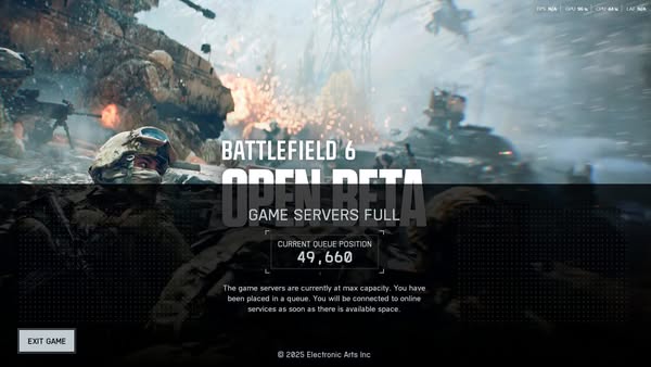 《Battlefield 6》提前試玩爆紅　近五萬人排隊等進伺服器