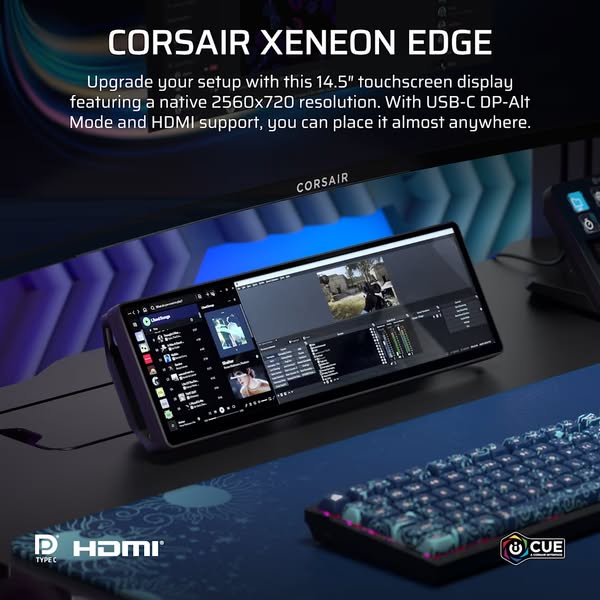 Corsair 推出全新 Xeneon Edge 多功能觸控副螢幕 支援觸控與 iCUE 整合