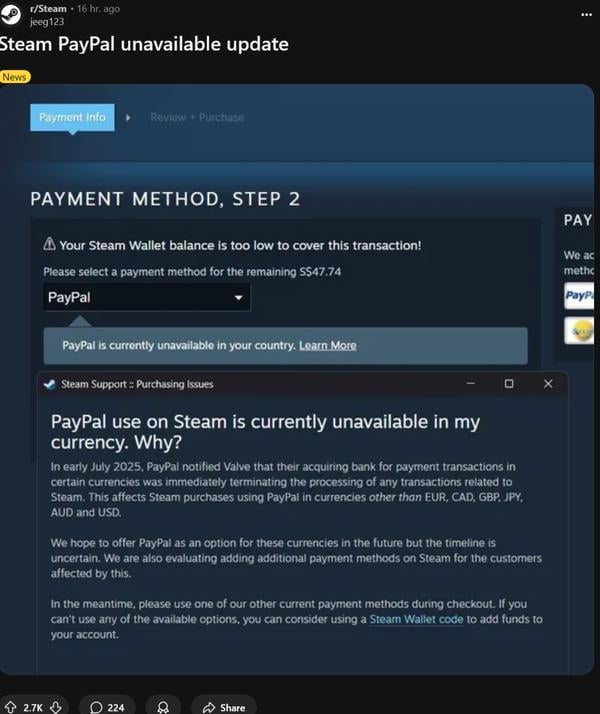 Steam 多國禁用PayPal支付 成人遊戲風波再起爭議