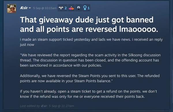 《空洞騎士：絲綢之歌》Steam 出現詐騙　玩家損失數百萬點數