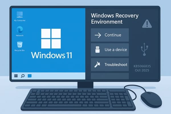 Windows 11 25H2 更新導致 WinRE 鍵盤及滑鼠失效問題