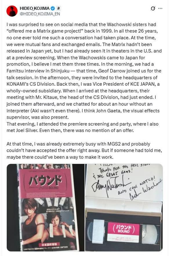 小島秀夫線上闢謠:從未收到《廿二世紀殺人網絡》遊戲計畫邀約 小島秀夫線上闢謠:從未收到《廿二世紀殺人網絡》遊戲計畫邀約