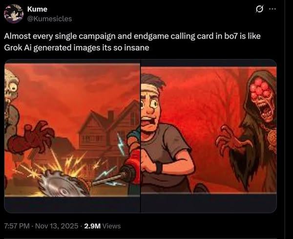 《決勝時刻:黑色行動 7》爆用 AI 圖像 玩家怒轟「廉價感」掀討論 《決勝時刻:黑色行動 7》爆用 AI 圖像 玩家怒轟「廉價感」掀討論