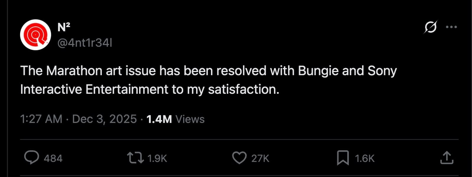 《馬拉松》藝術侵權爭議落幕　涉事藝術家確認與 Bungie、Sony 達成解決方案