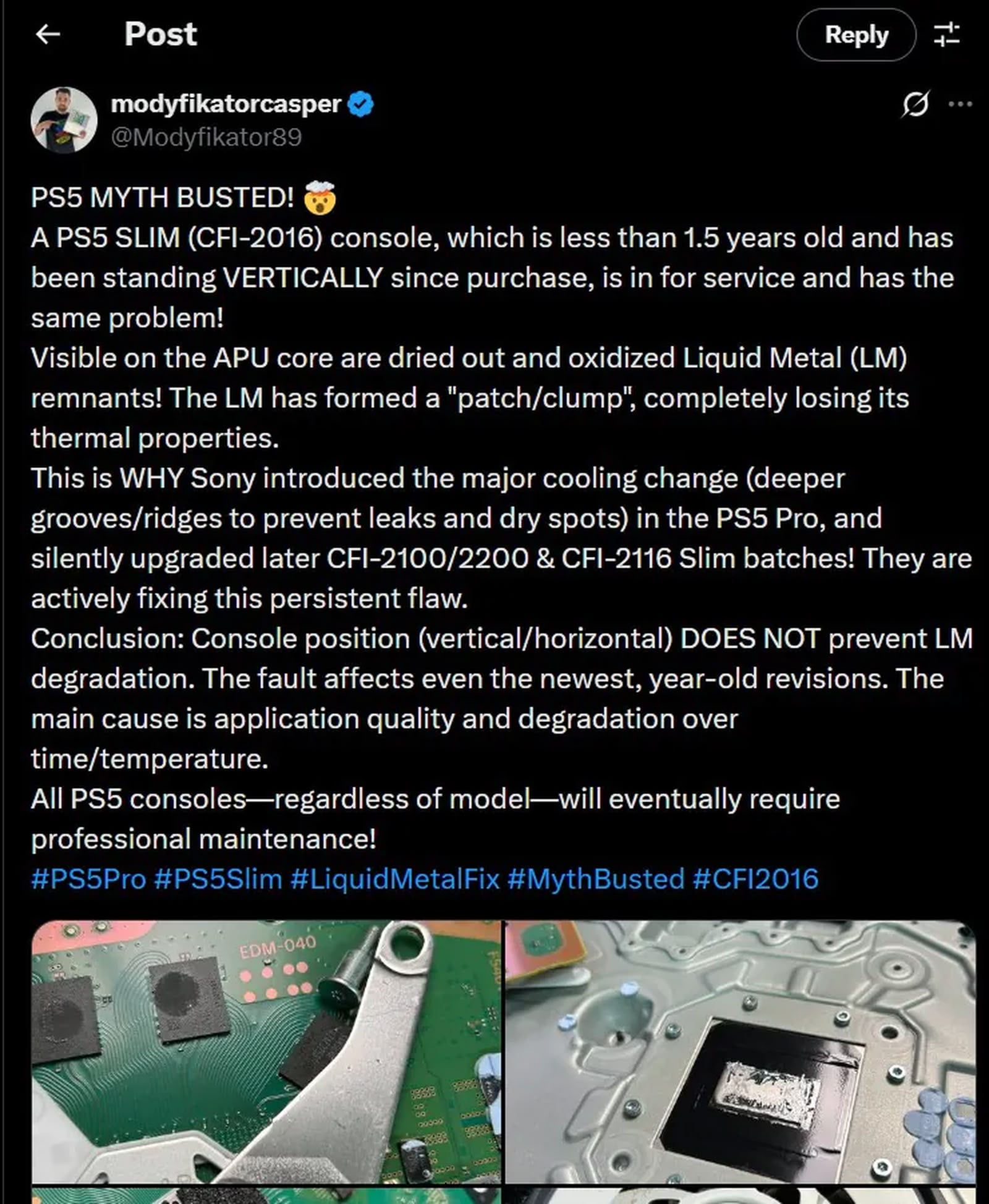 PS5 液態金屬或會隨時間劣化 技術員曝散熱失效疑慮惹玩家震驚 PS5 液態金屬或會隨時間劣化 技術員曝散熱失效疑慮惹玩家震驚