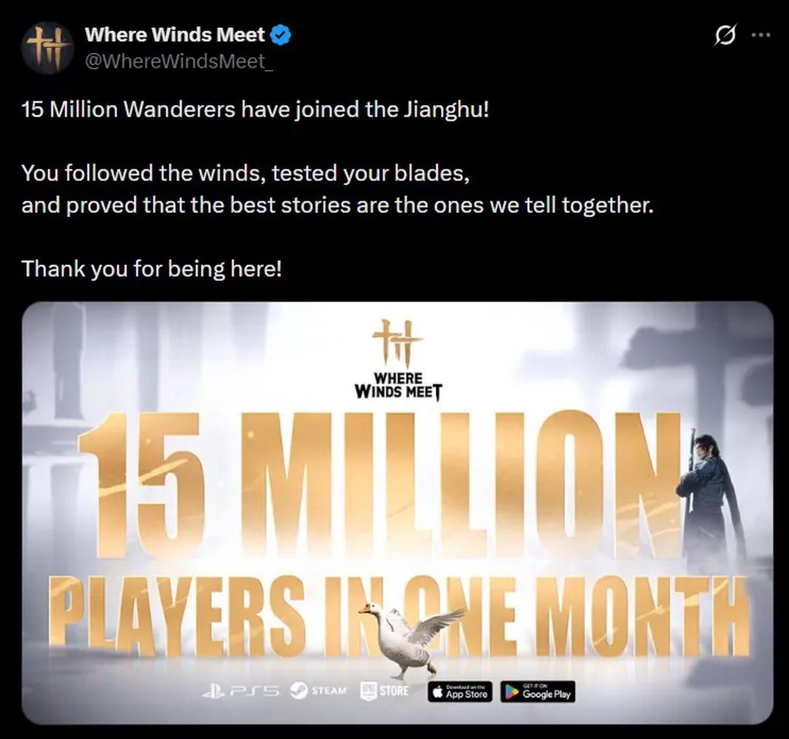 《燕雲十六聲》上市一個月破 1,500 萬玩家 Steam 日均 15 萬人在線 《燕雲十六聲》上市一個月破 1,500 萬玩家 Steam 日均 15 萬人在線