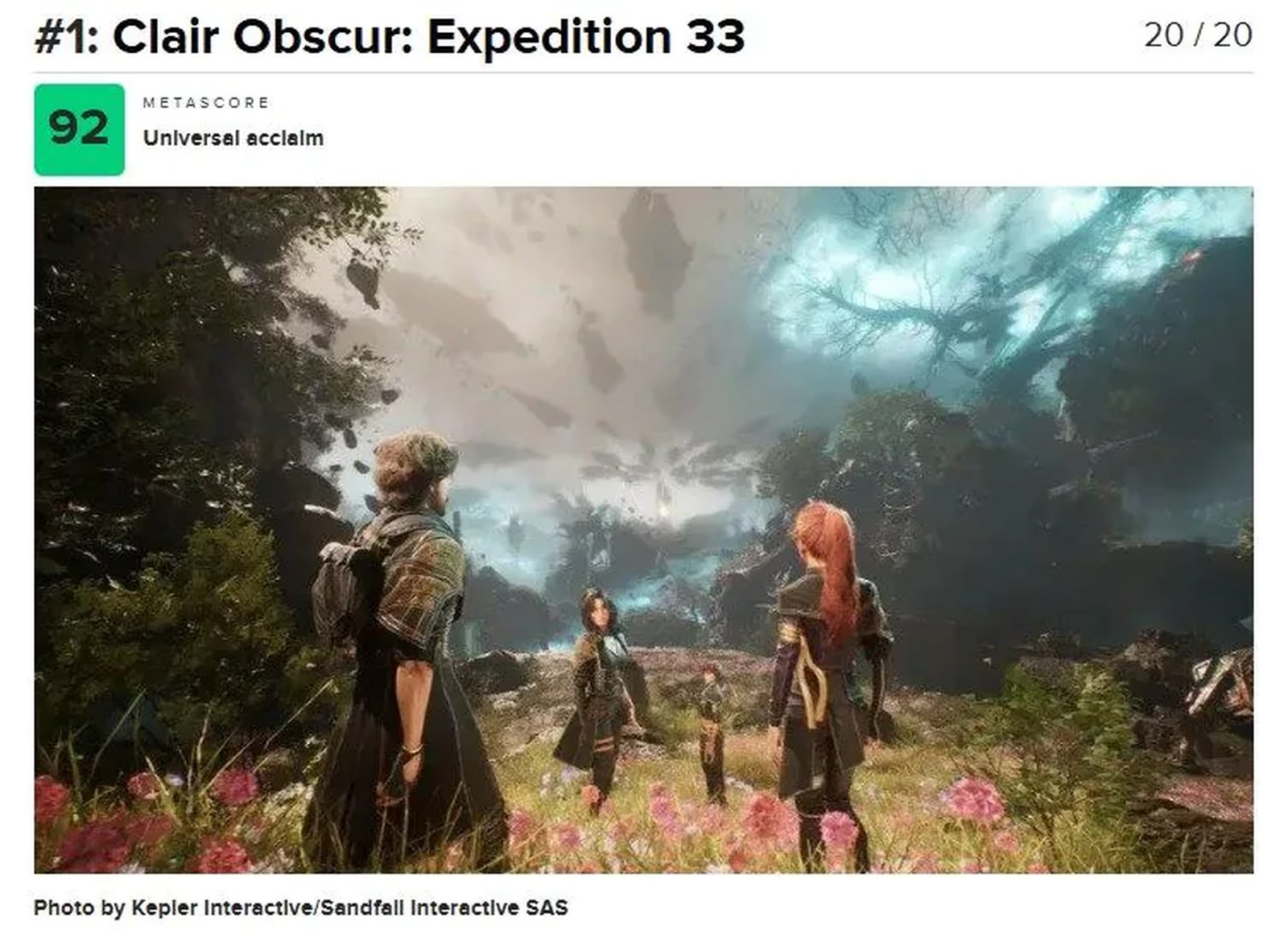 Sony 第一方遊戲 2025 年低潮　Metacritic 前十全面缺席