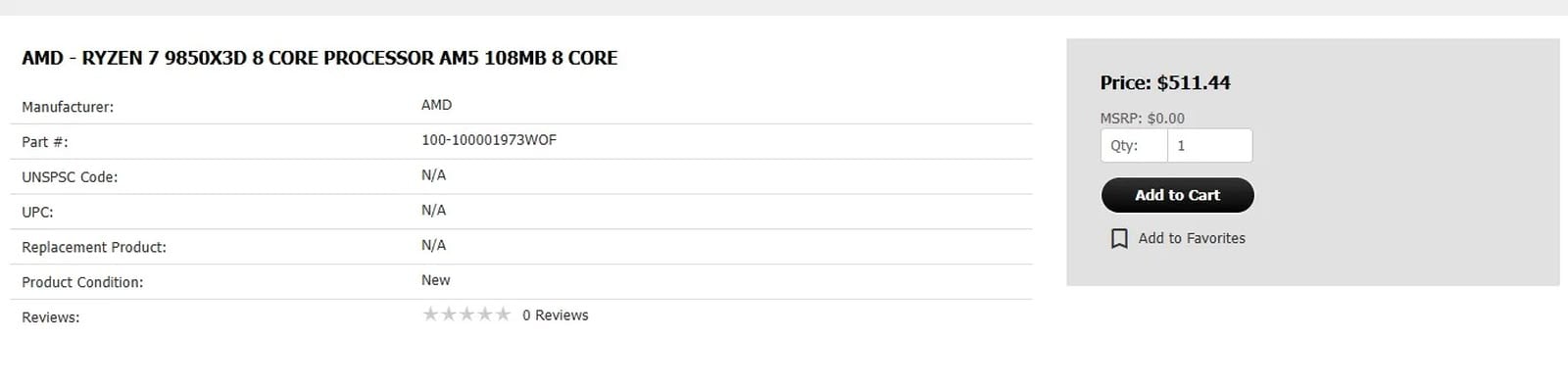 Ryzen 7 9850X3D 售價曝光　定價約 US$499 僅比 9800X3D 貴 20 美元