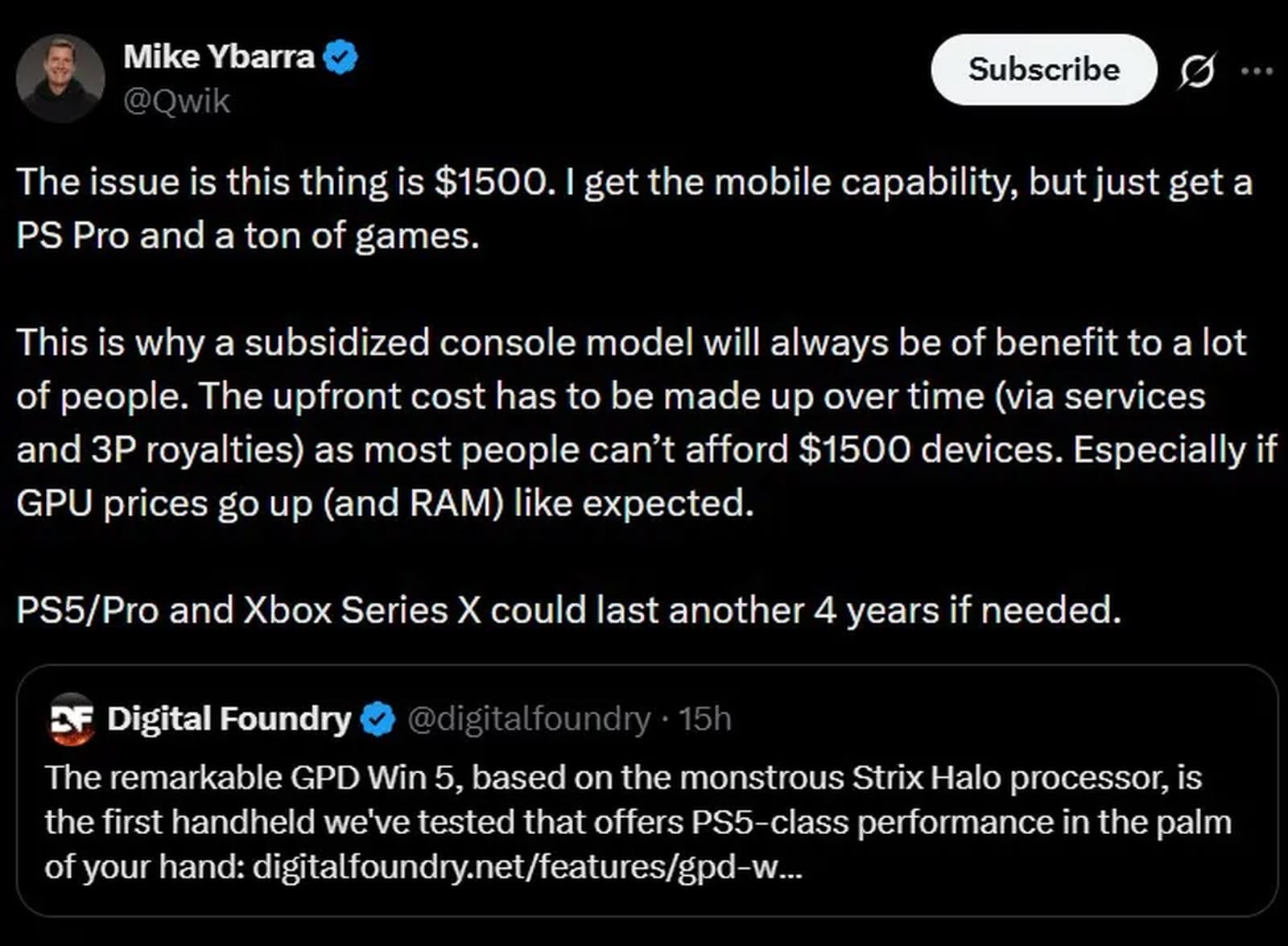 前暴雪高層稱 PS5 Pro 比高價遊戲手提遊戲機更值得入手