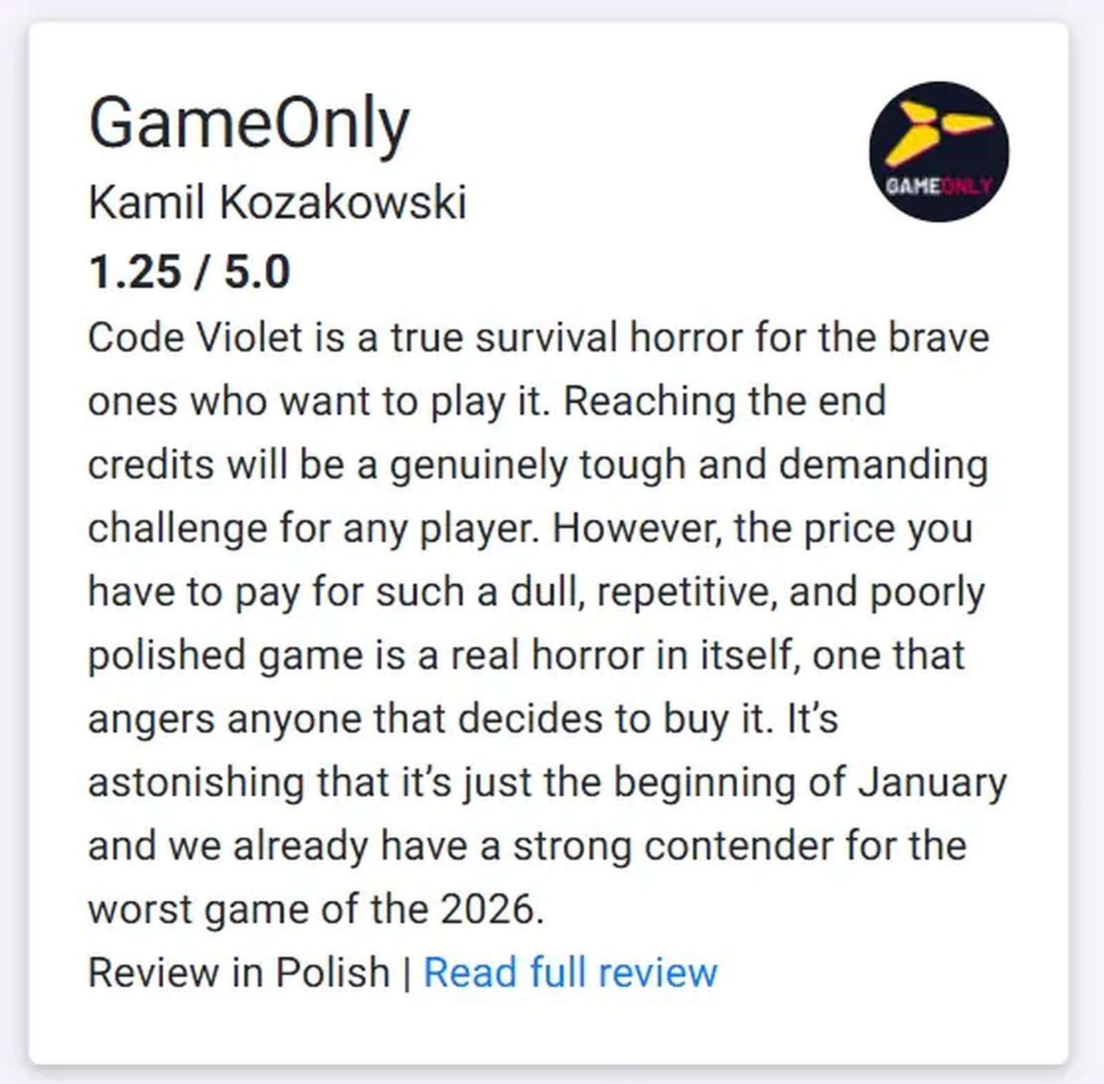 PS5 獨佔《Code Violet》評分僅 40 分　恐成 2026 年首個遊戲慘敗
