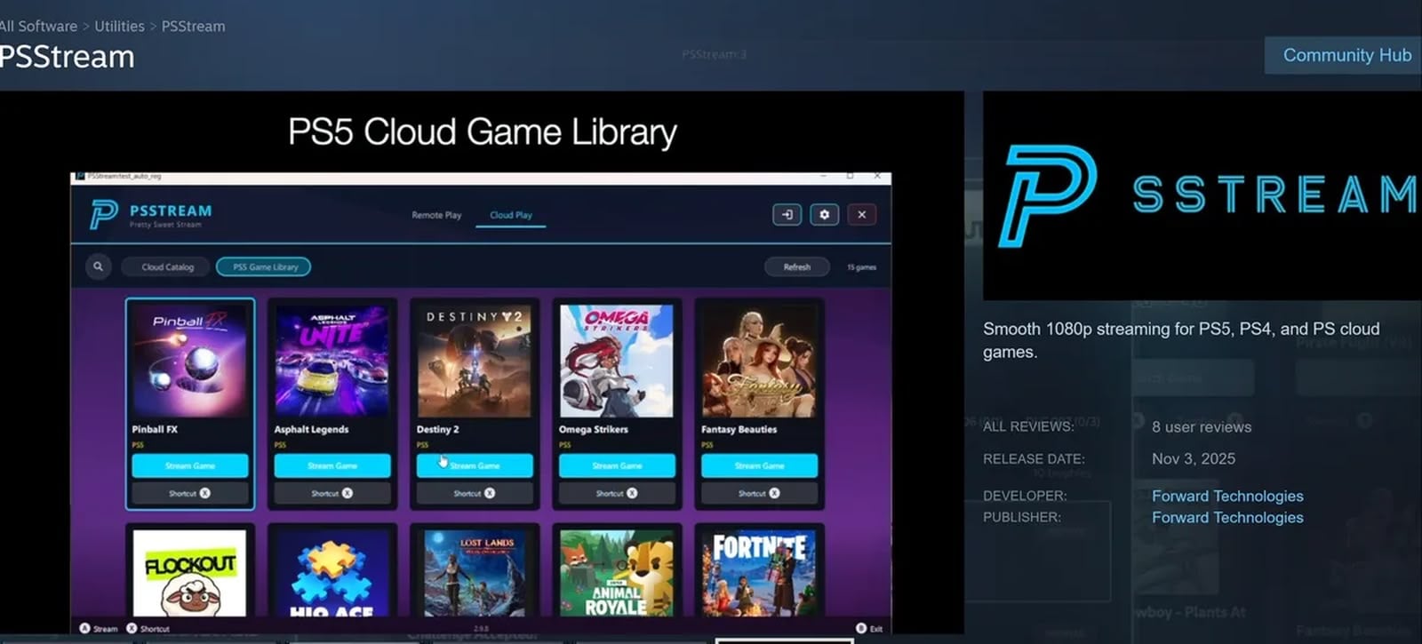 Steam 出現 PSStream App 可雲端串流 PS4/PS5 遊戲到 PC 與 Steam Deck Steam 出現 PSStream App 可雲端串流 PS4/PS5 遊戲到 PC 與 Steam Deck