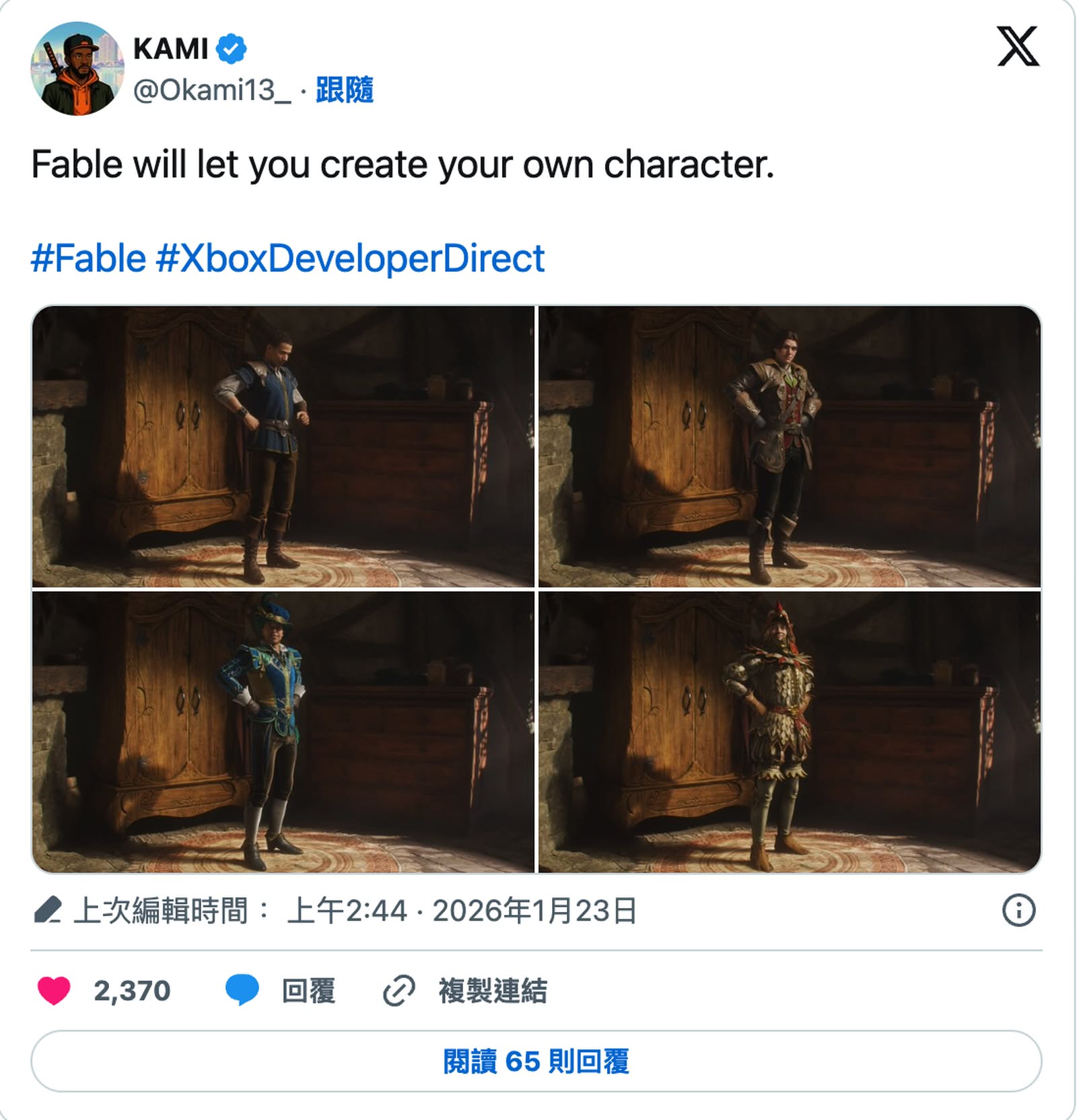Xbox 發表會深度展示《Fable》角色自訂 性別、外觀全面由玩家決定 Xbox 發表會深度展示《Fable》角色自訂 性別、外觀全面由玩家決定