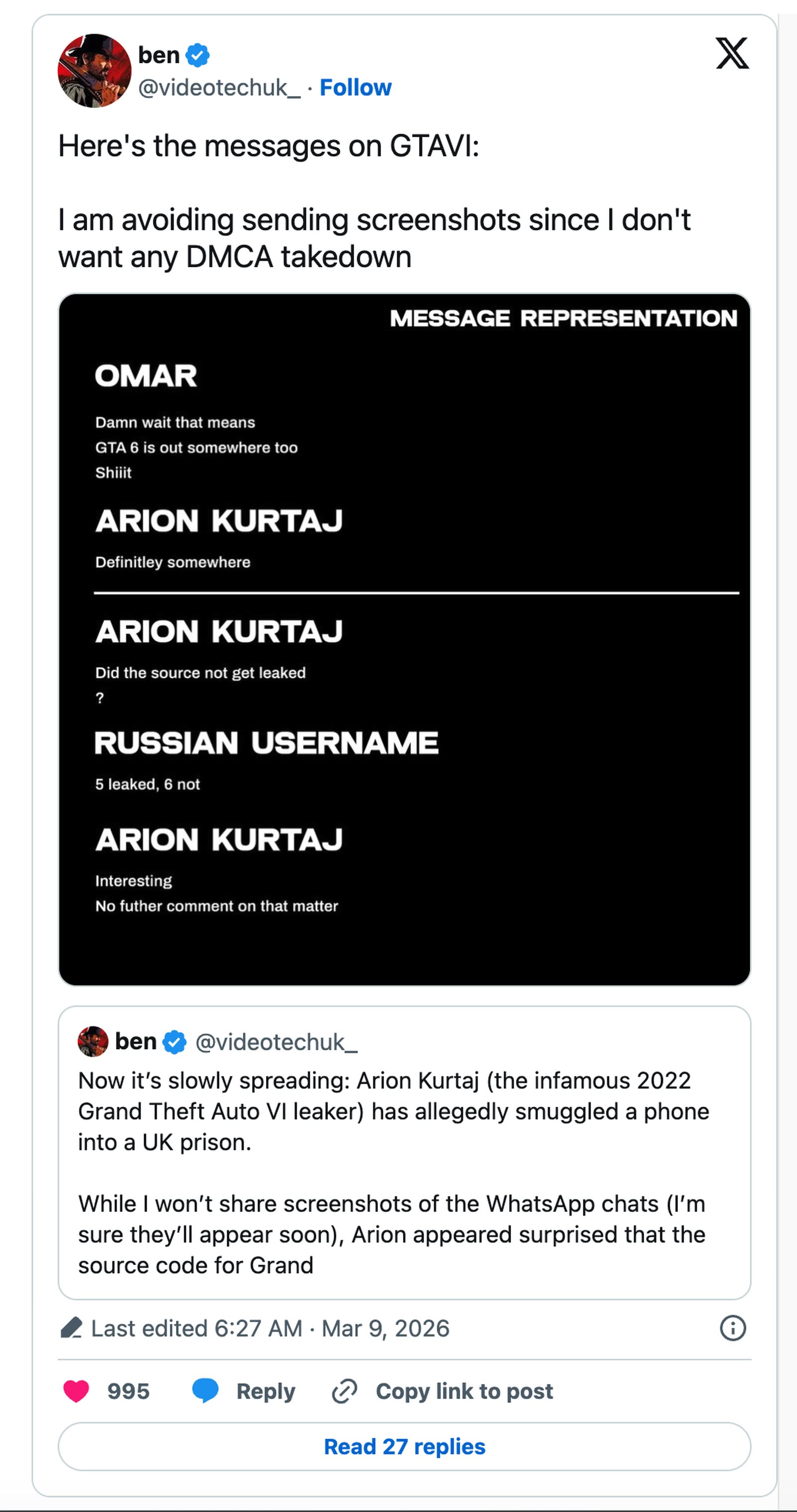 《GTA 6》黑客再度發聲　暗示源代碼仍可能外洩引發延期憂慮