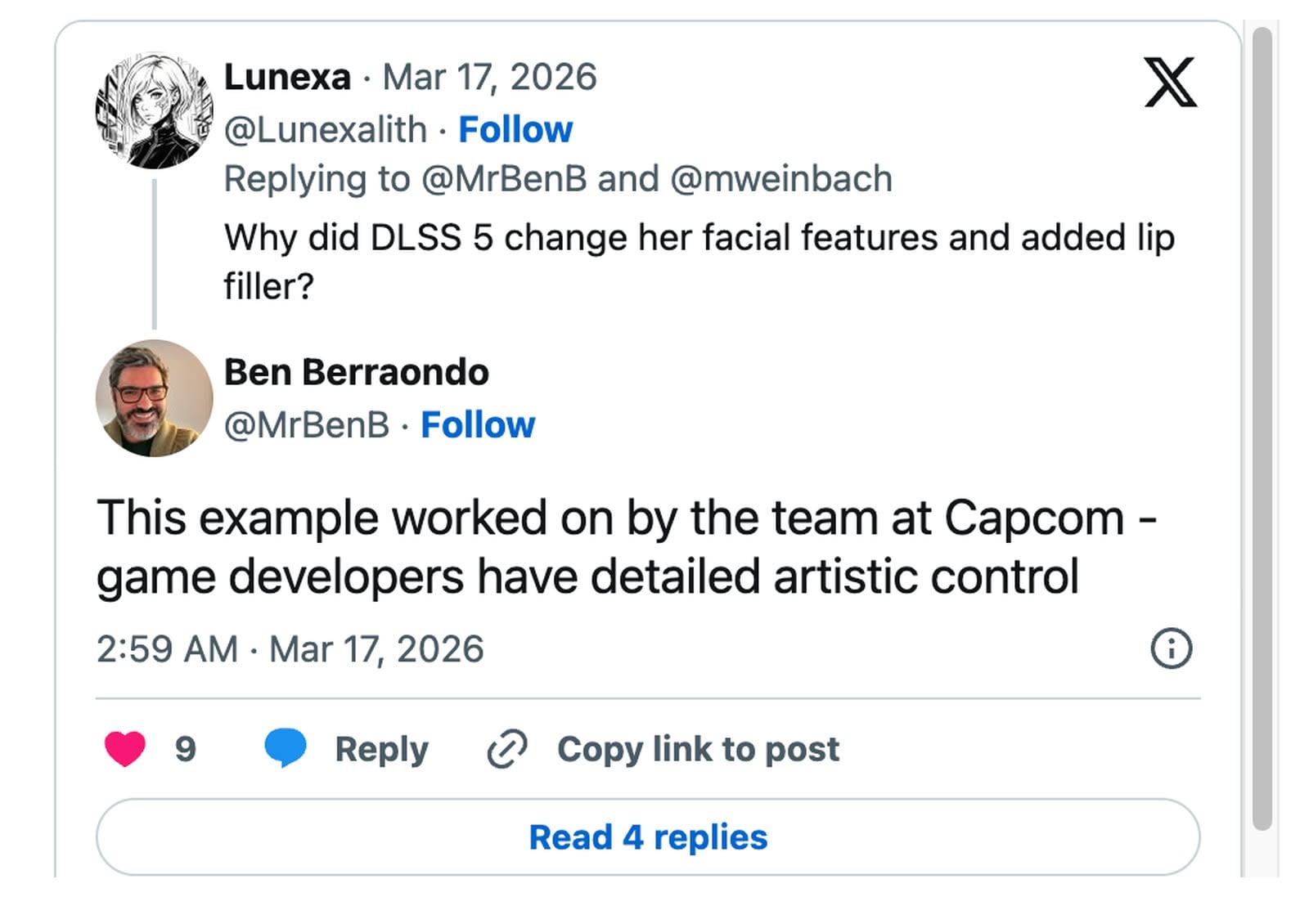 Nvidia DLSS 5 演示引爭議 Capcom 與 Ubisoft 開發者疑不知情