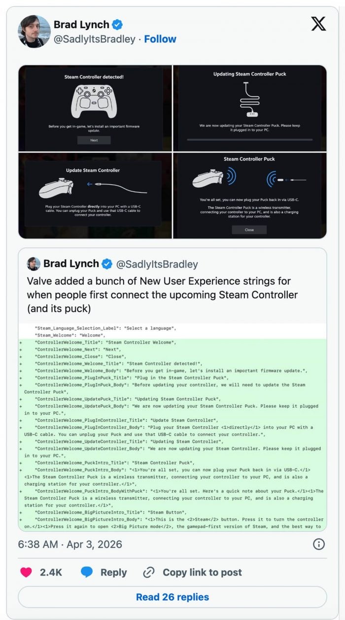 Steam Controller 設定流程曝光 玩家期待發售日先於 Steam Machine