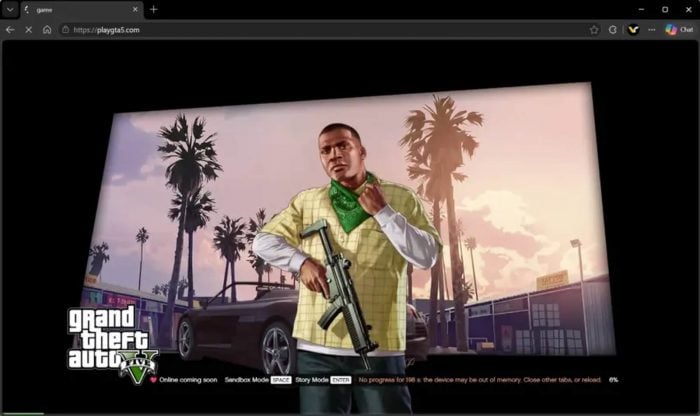 《GTA V》驚現網頁瀏覽器版 毋須安裝 PC 版直接開玩